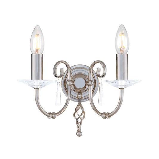 Aegean 2 Light Wall Light – Polished Nickel