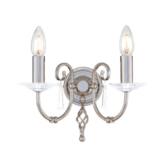 Aegean 2 Light Wall Light - Polished Nickel
