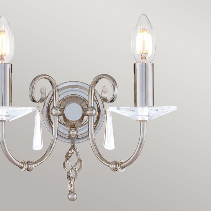 Aegean 2 Light Wall Light - Polished Nickel