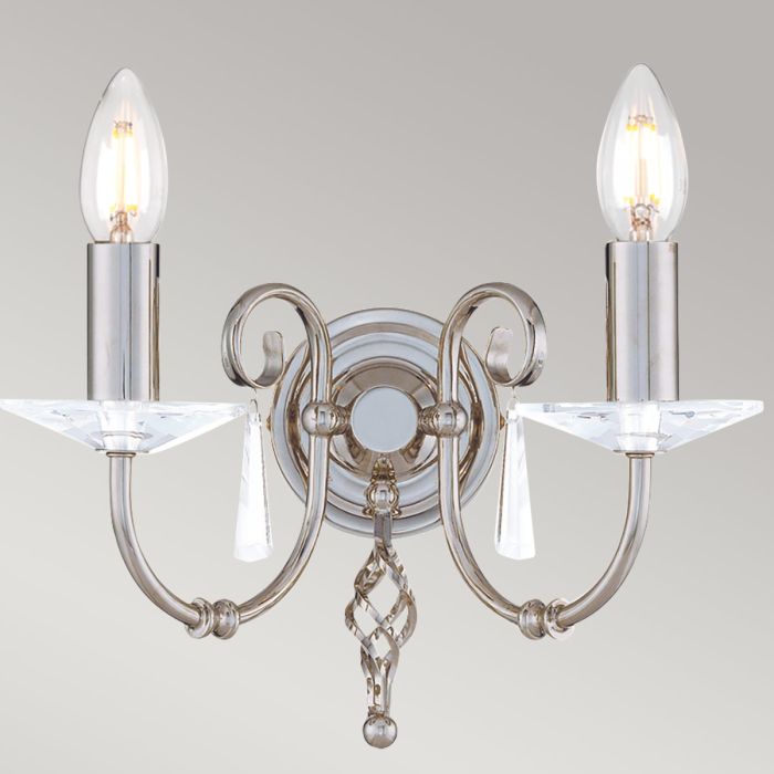 Aegean 2 Light Wall Light - Polished Nickel