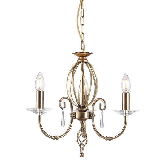 Aegean 3 Light Chandelier – Aged Brass