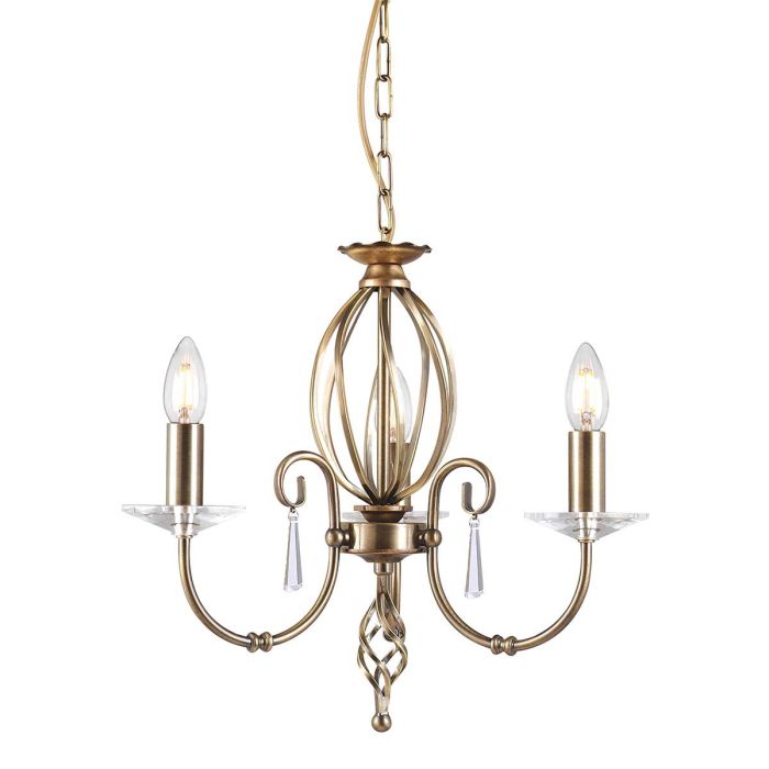 Aegean 3 Light Chandelier - Aged Brass