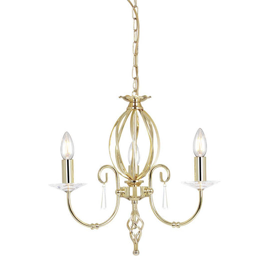 Aegean 3 Light Chandelier – Polished Brass