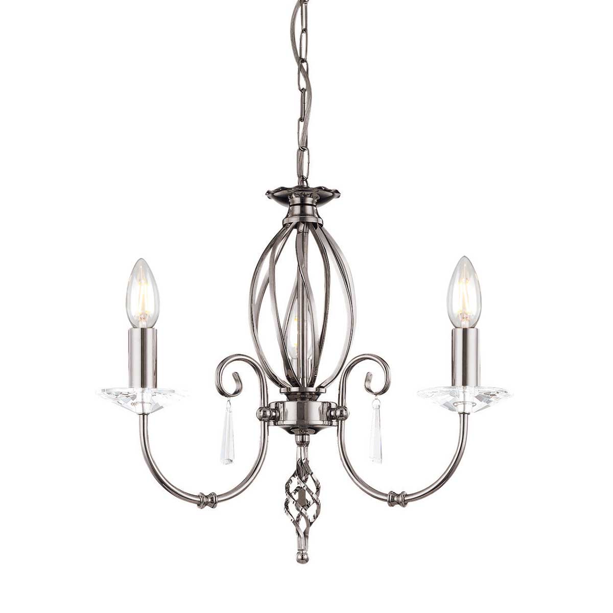 Aegean 3 Light Chandelier – Polished Nickel