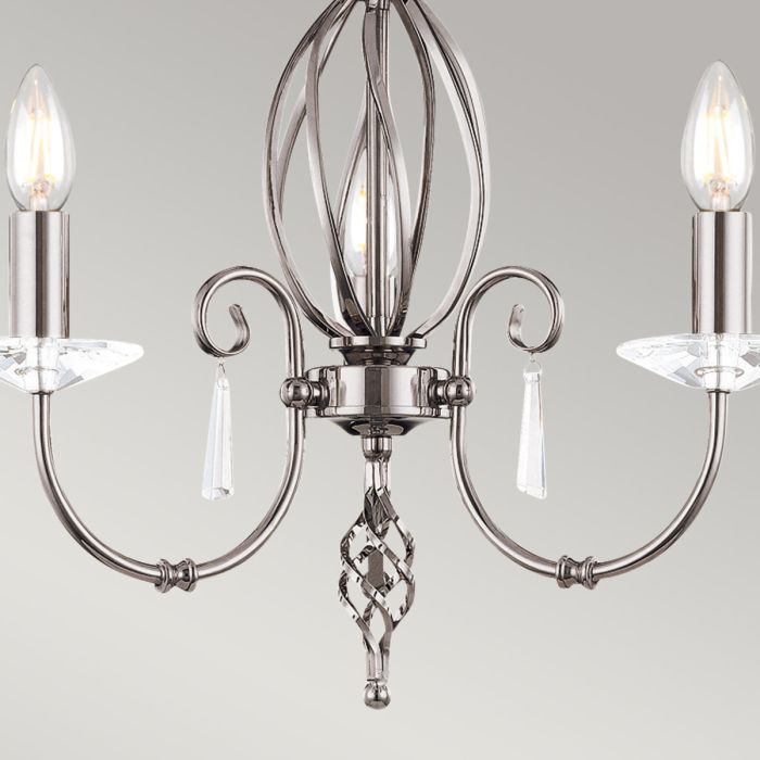 Aegean 3 Light Chandelier - Polished Nickel
