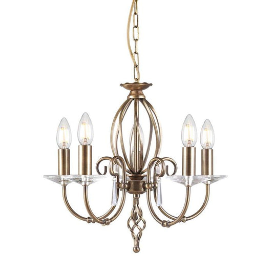 Aegean 5 Light Chandelier - Aged Brass