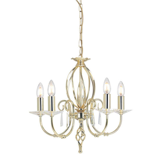 Aegean 5 Light Chandelier – Polished Brass