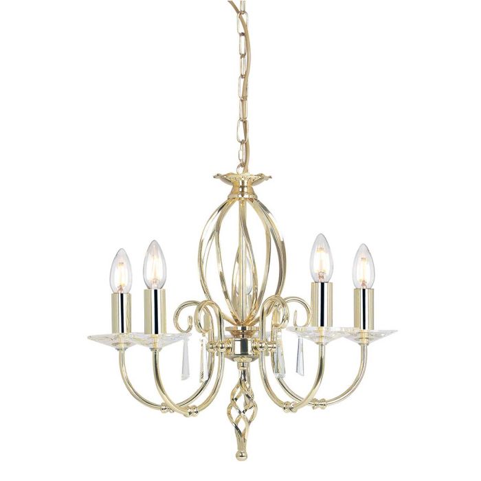 Aegean 5 Light Chandelier - Polished Brass