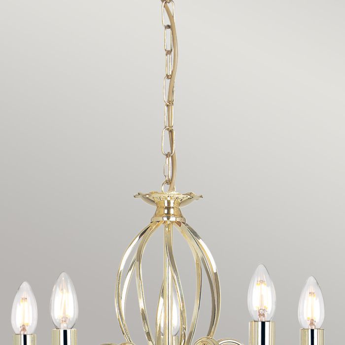 Aegean 5 Light Chandelier - Polished Brass
