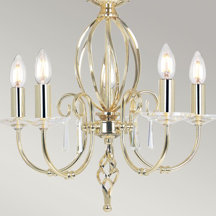 Aegean 5 Light Chandelier - Polished Brass