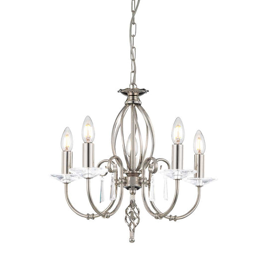 Aegean 5 Light Chandelier – Polished Nickel