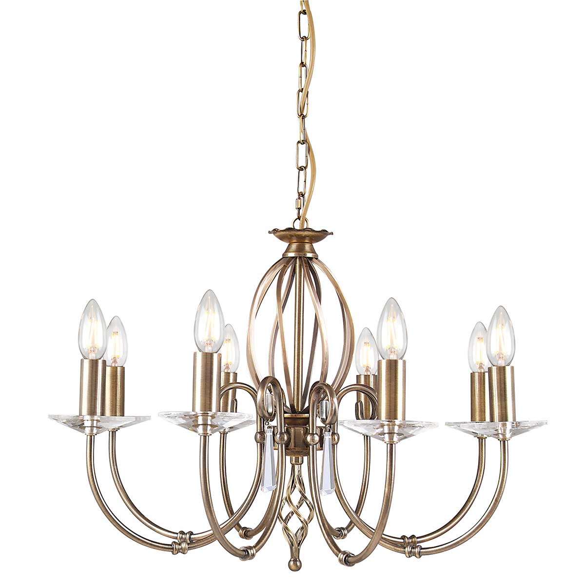 Aegean 8 Light Chandelier – Aged Brass