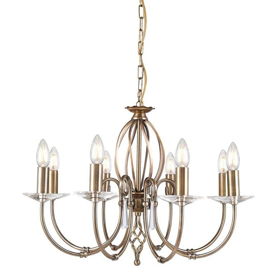 Aegean 8 Light Chandelier - Aged Brass