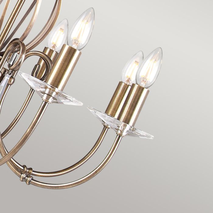 Aegean 8 Light Chandelier - Aged Brass