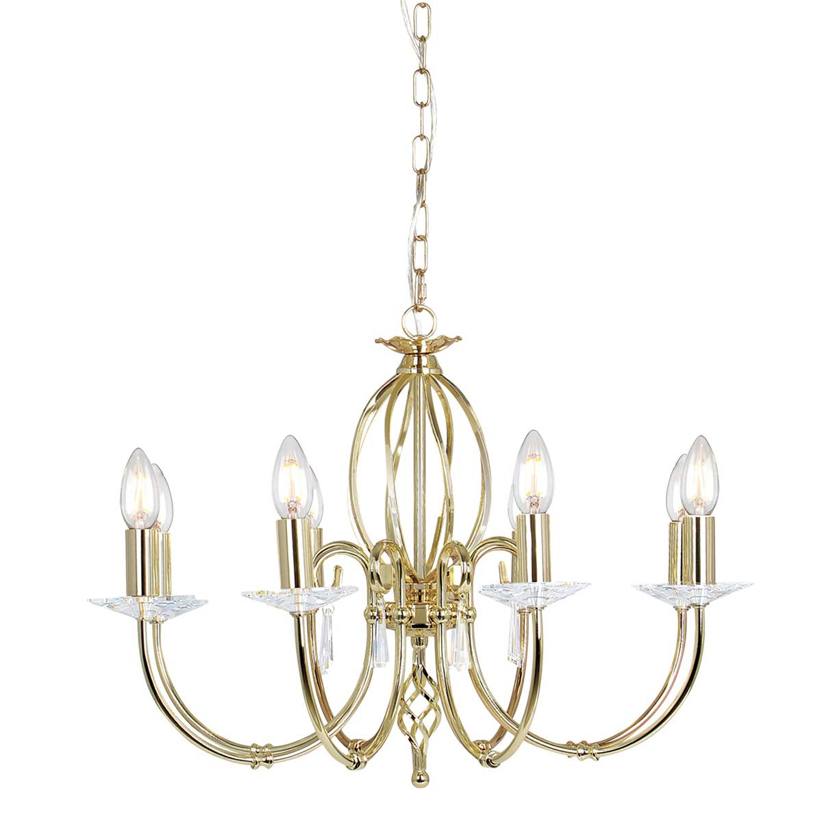 Aegean 8 Light Chandelier – Polished Brass