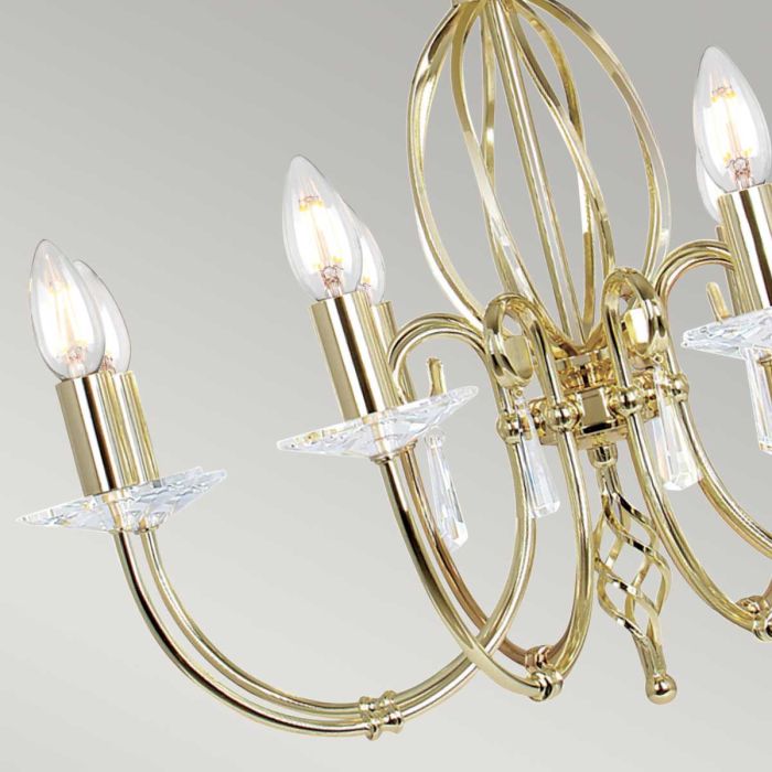 Aegean 8 Light Chandelier - Polished Brass