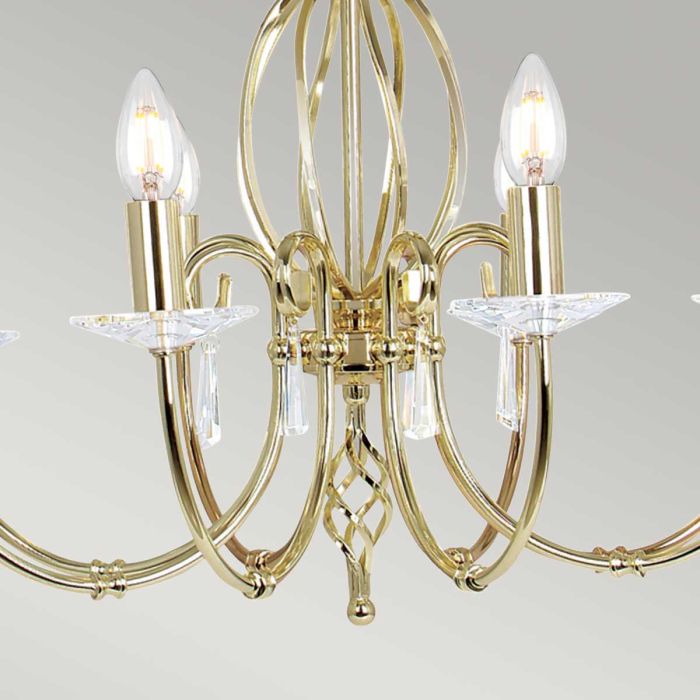 Aegean 8 Light Chandelier - Polished Brass