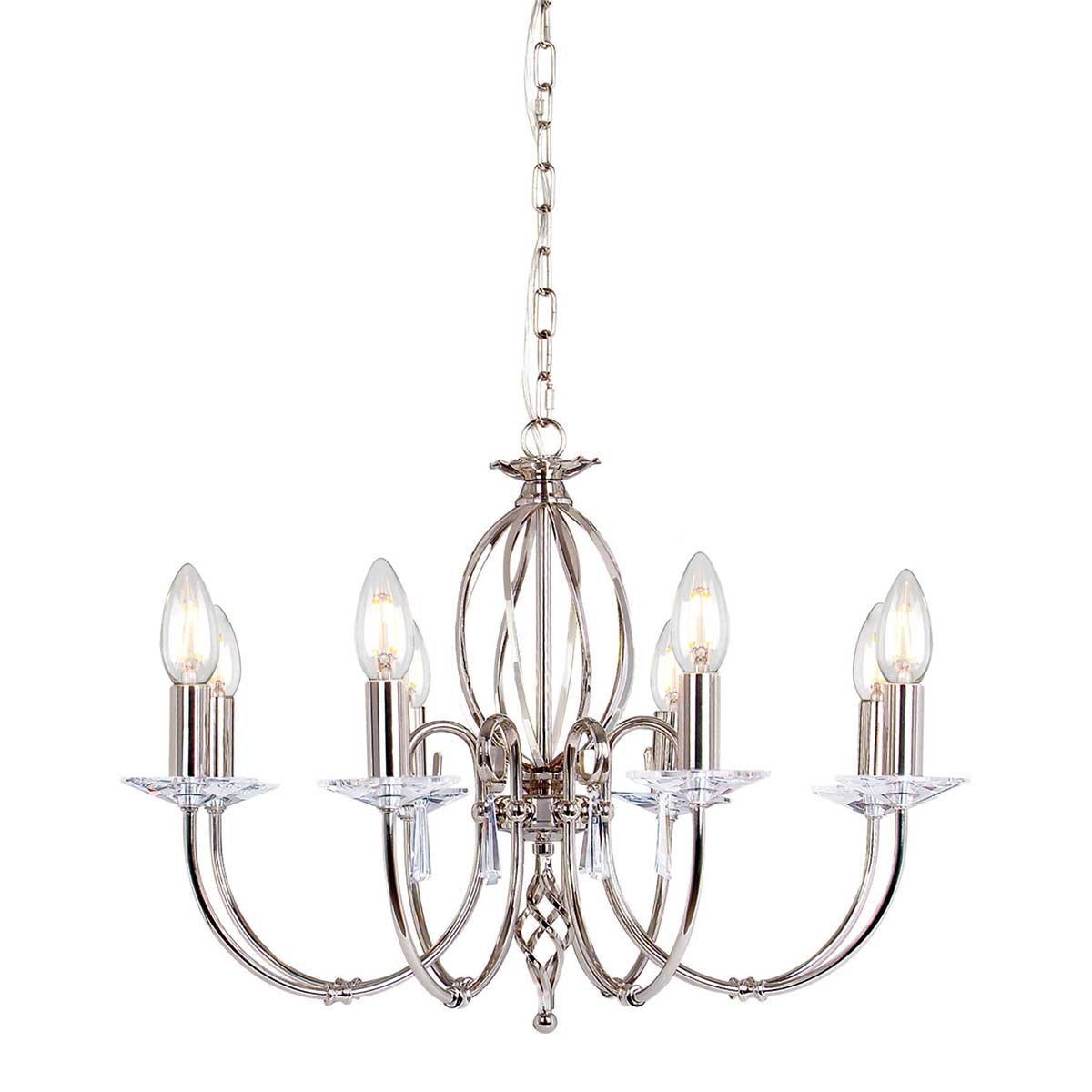 Aegean 8 Light Chandelier – Polished Nickel