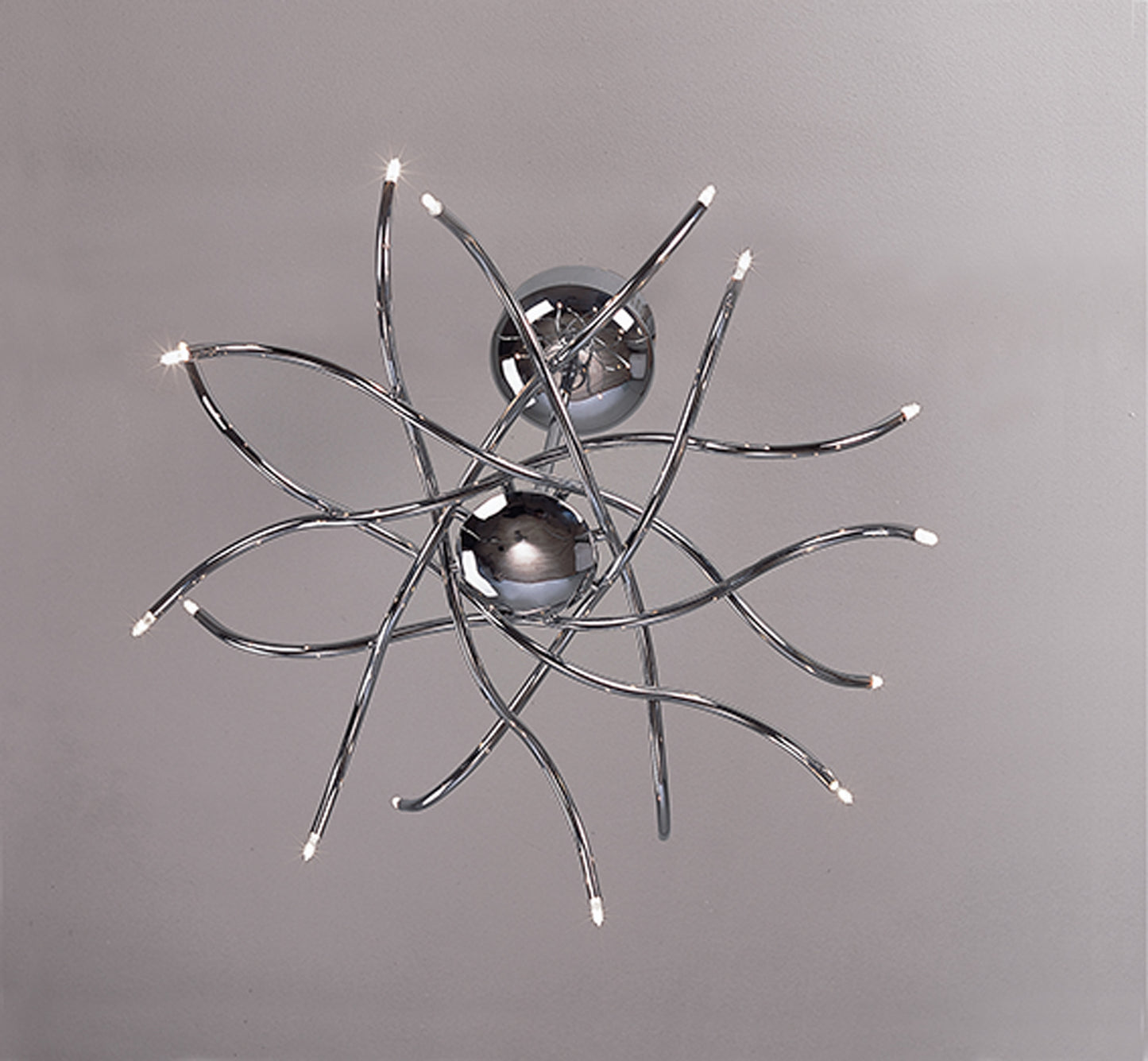 Aire Telescopic Pendant 16 Light G4 Waved Arms, Polished Chrome, NOT LED/CFL Compatible by Mantra