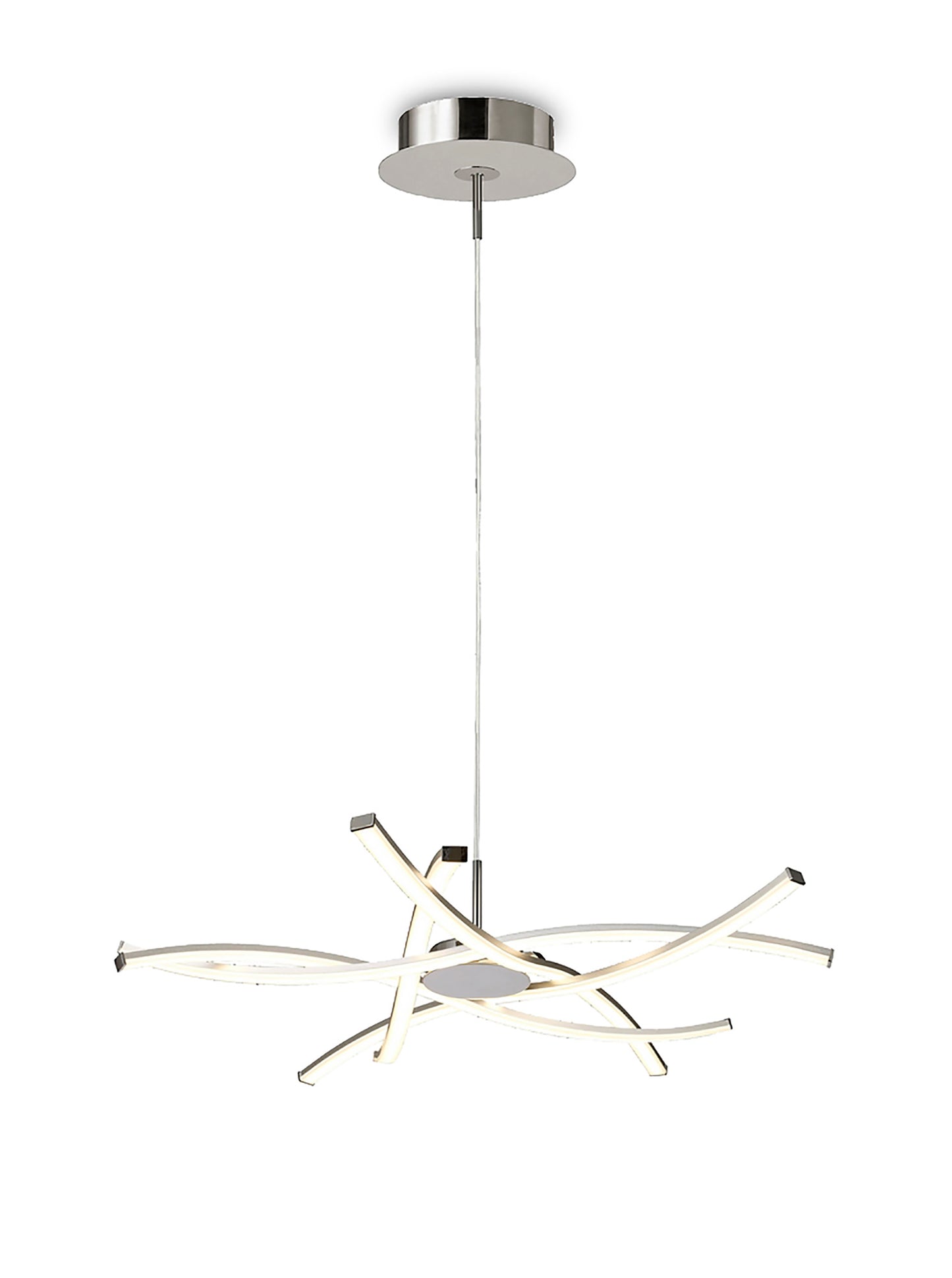 Aire LED Pendant 71cm Round 42W 3000K, 3700lm, Silver/Frosted Acrylic/Polished Chrome, 3yrs Warranty by Mantra