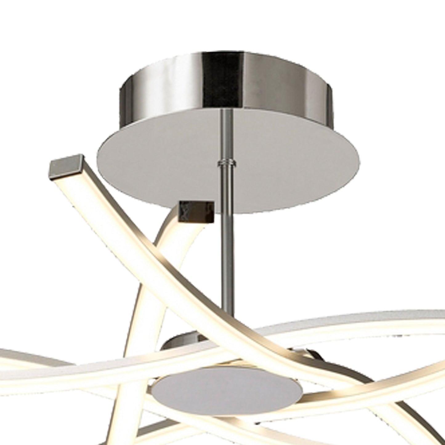 Aire Semi Flush, 42W LED, 3000K, 3700lm, Silver/Frosted Acrylic/Polished Chrome, 3yrs Warranty by Mantra