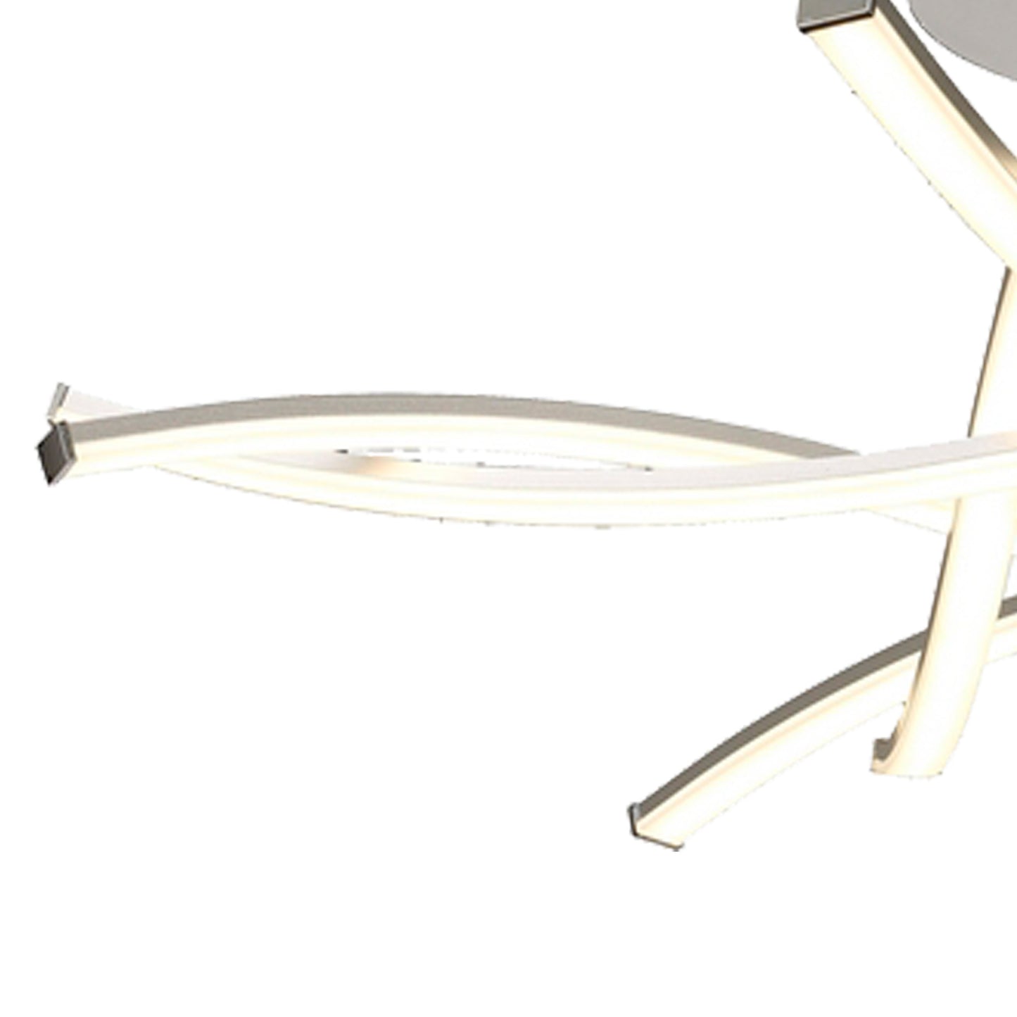 Aire Semi Flush, 42W LED, 3000K, 3700lm, Silver/Frosted Acrylic/Polished Chrome, 3yrs Warranty by Mantra