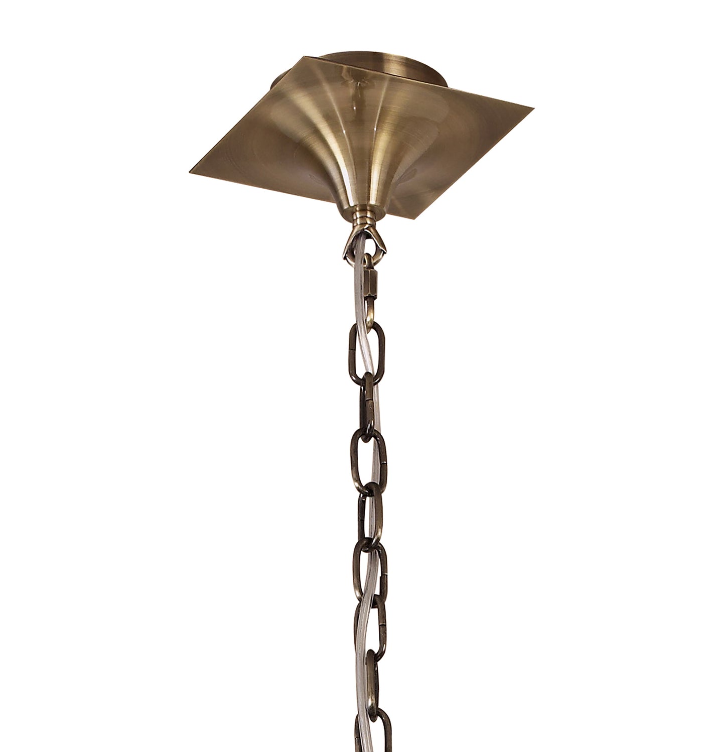 Akira Pendant 3 Light E14, Antique Brass With Cream Shades by Mantra