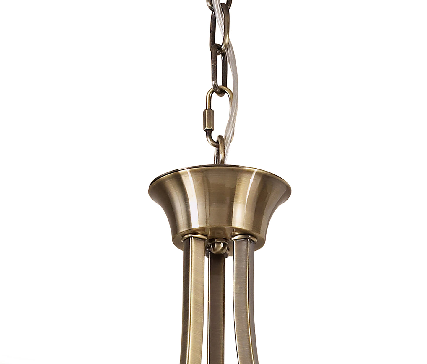 Akira Pendant 3 Light E14, Antique Brass With Cream Shades by Mantra