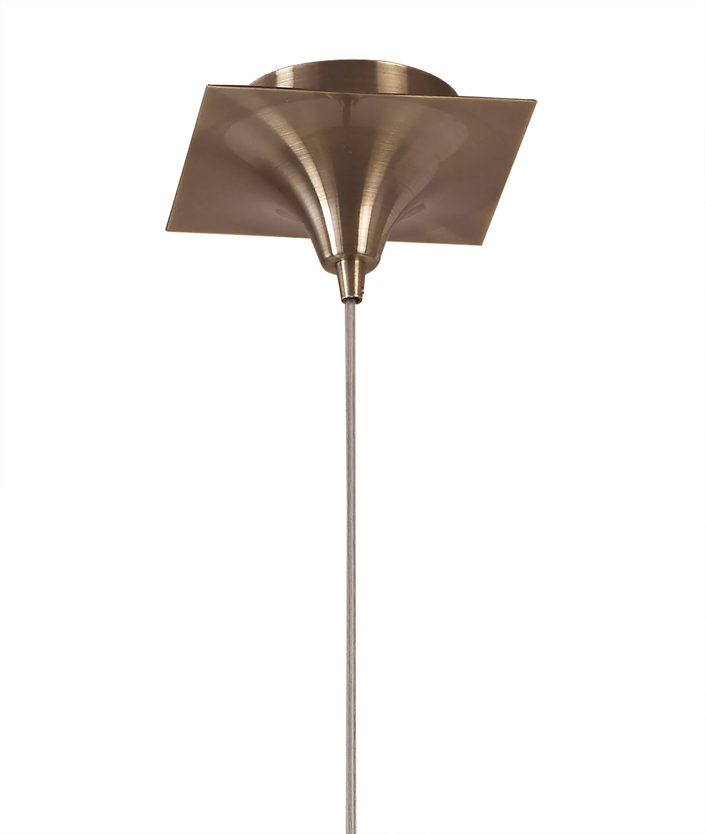 Akira Square Pendant 4 Light E27, Antique Brass/Frosted Glass With Cream Shade by Mantra