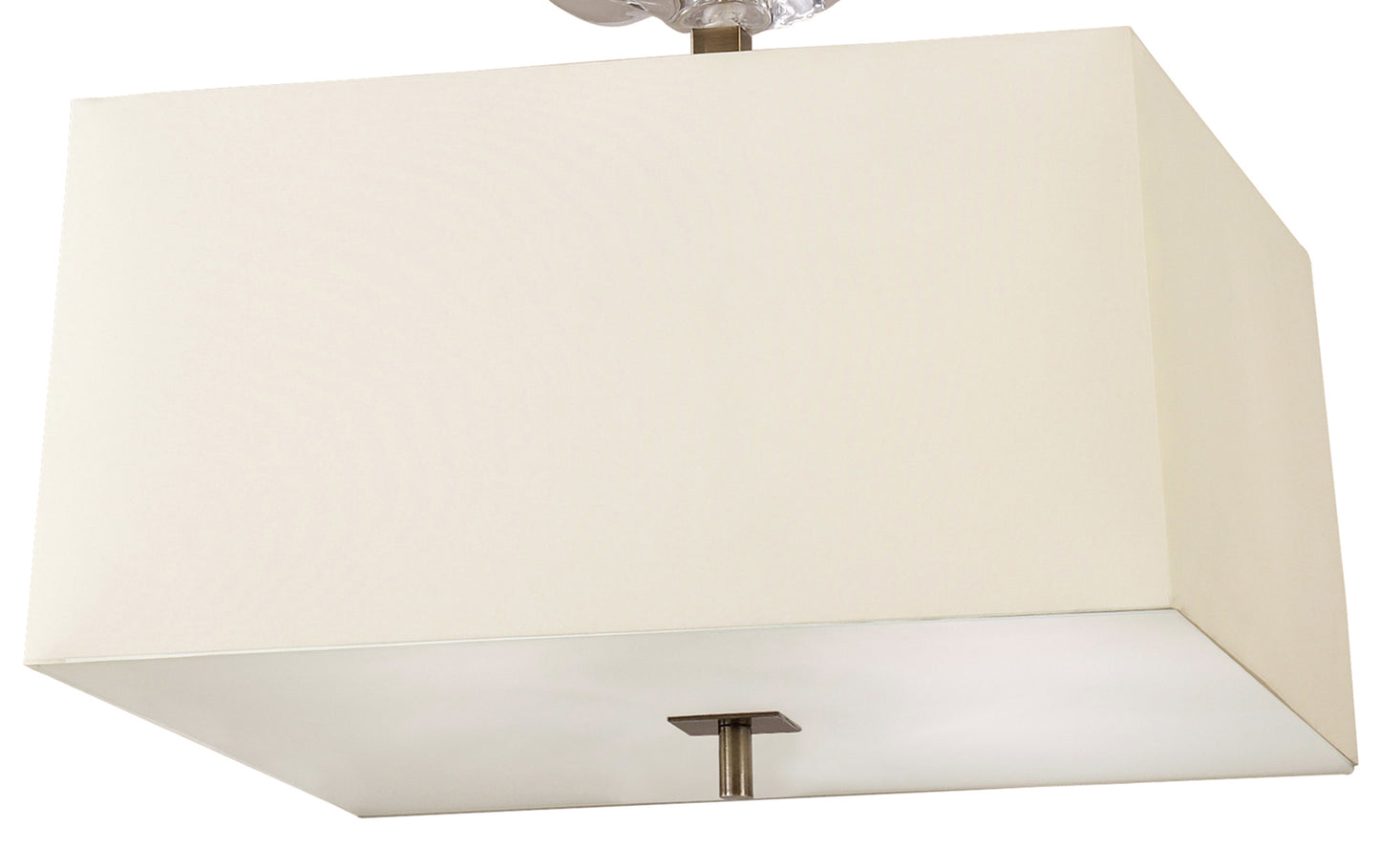 Akira Square Pendant 4 Light E27, Antique Brass/Frosted Glass With Cream Shade by Mantra