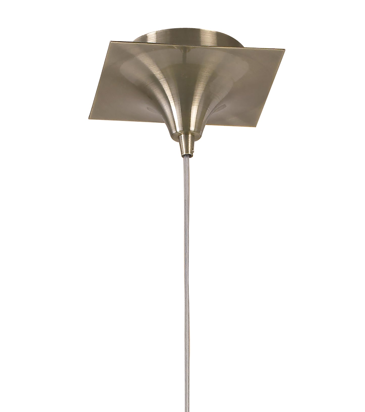 Akira Square Pendant 4 Light E27, Antique Brass/Frosted Glass With Black Shade by Mantra