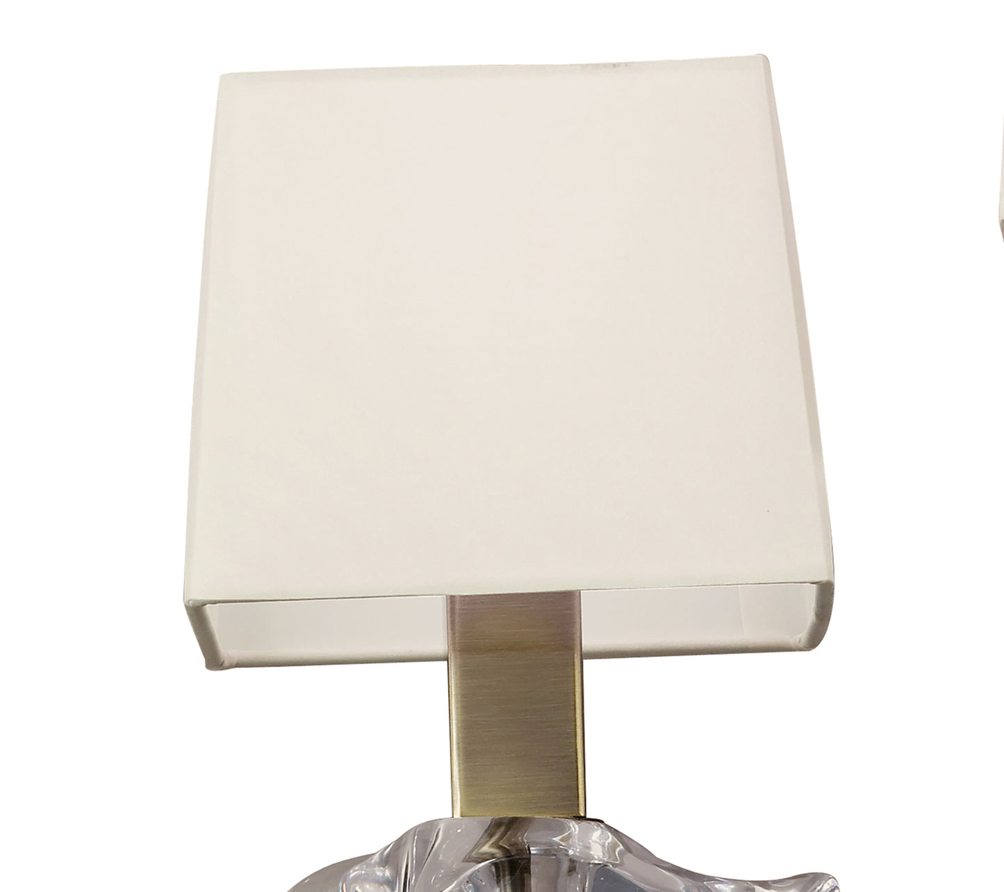 Akira Wall Lamp Switched 2 Light E14, Antique Brass With Cream Shades by Mantra