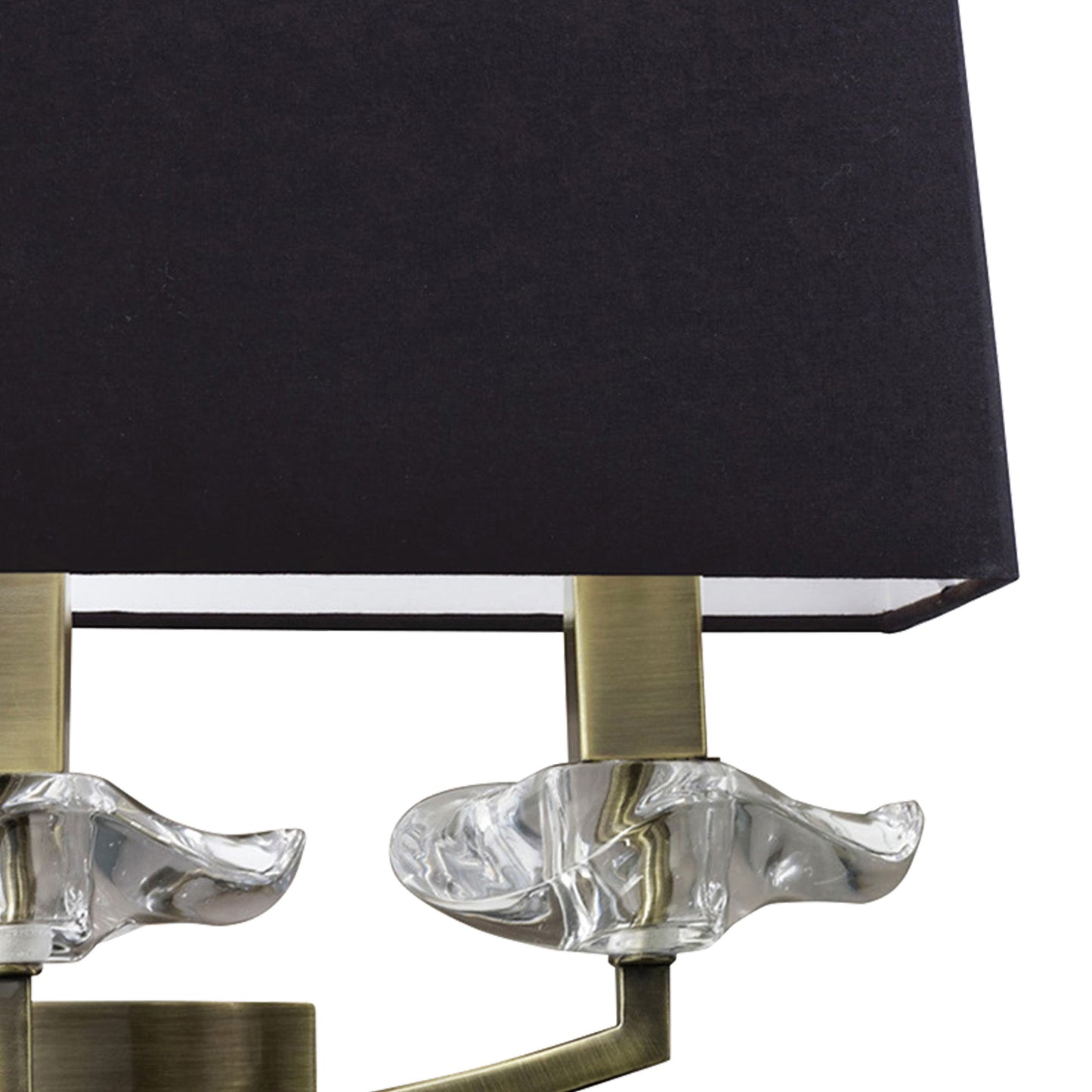 Akira Wall Lamp Switched 3 Light E14, Antique Brass With Black Shade by Mantra
