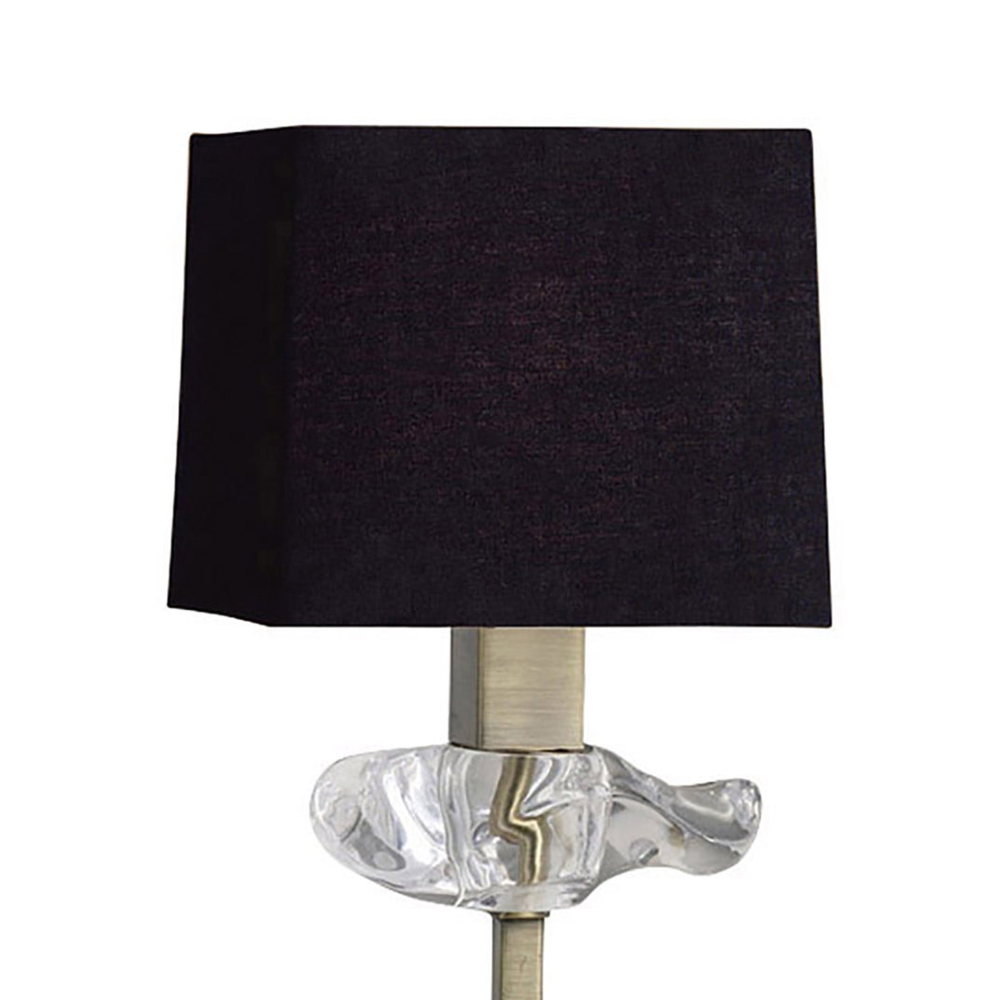 Akira Table Lamp 1 Light E14, Antique Brass With Black Shade by Mantra