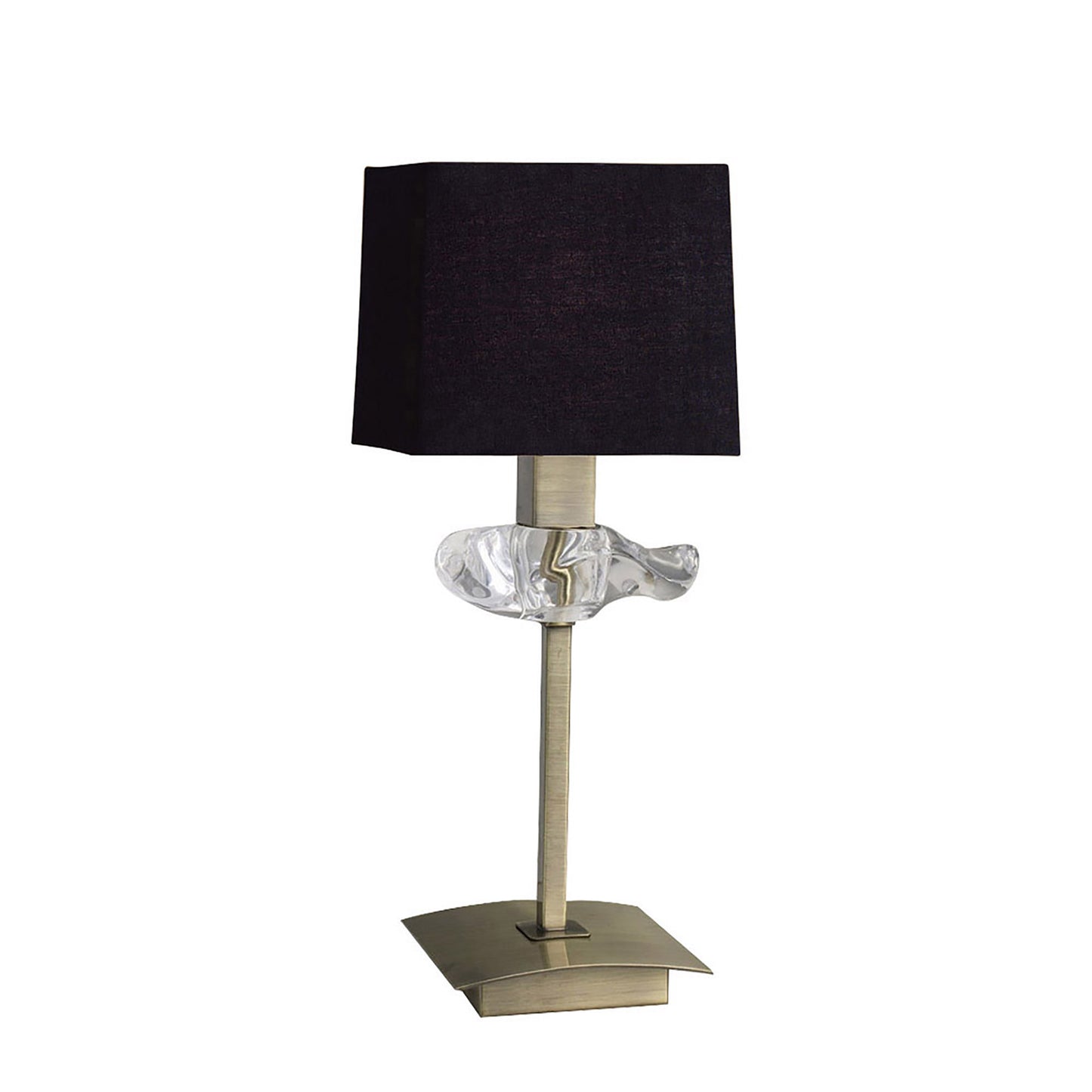 Akira Table Lamp 1 Light E14, Antique Brass With Black Shade by Mantra