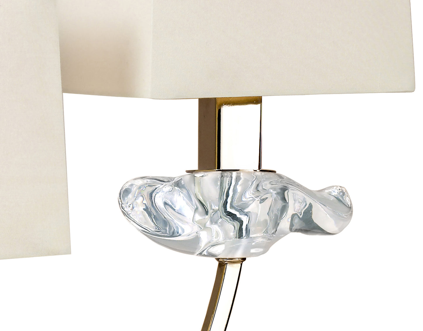 Akira Table Lamp 2 Light E14, Antique Brass With Cream Shades by Mantra