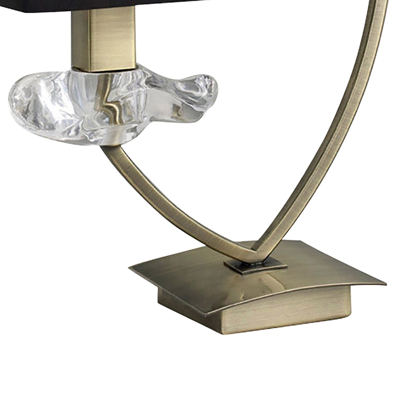 Akira Table Lamp 2 Light E14, Antique Brass With Black Shades by Mantra