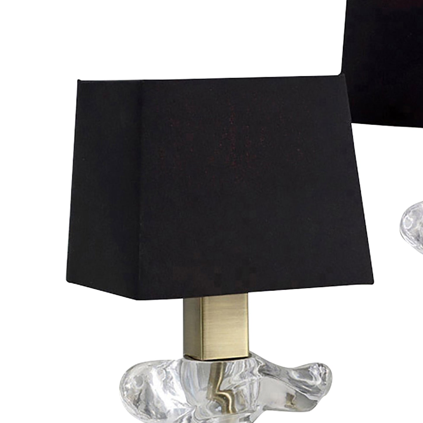 Akira Table Lamp 2 Light E14, Antique Brass With Black Shades by Mantra