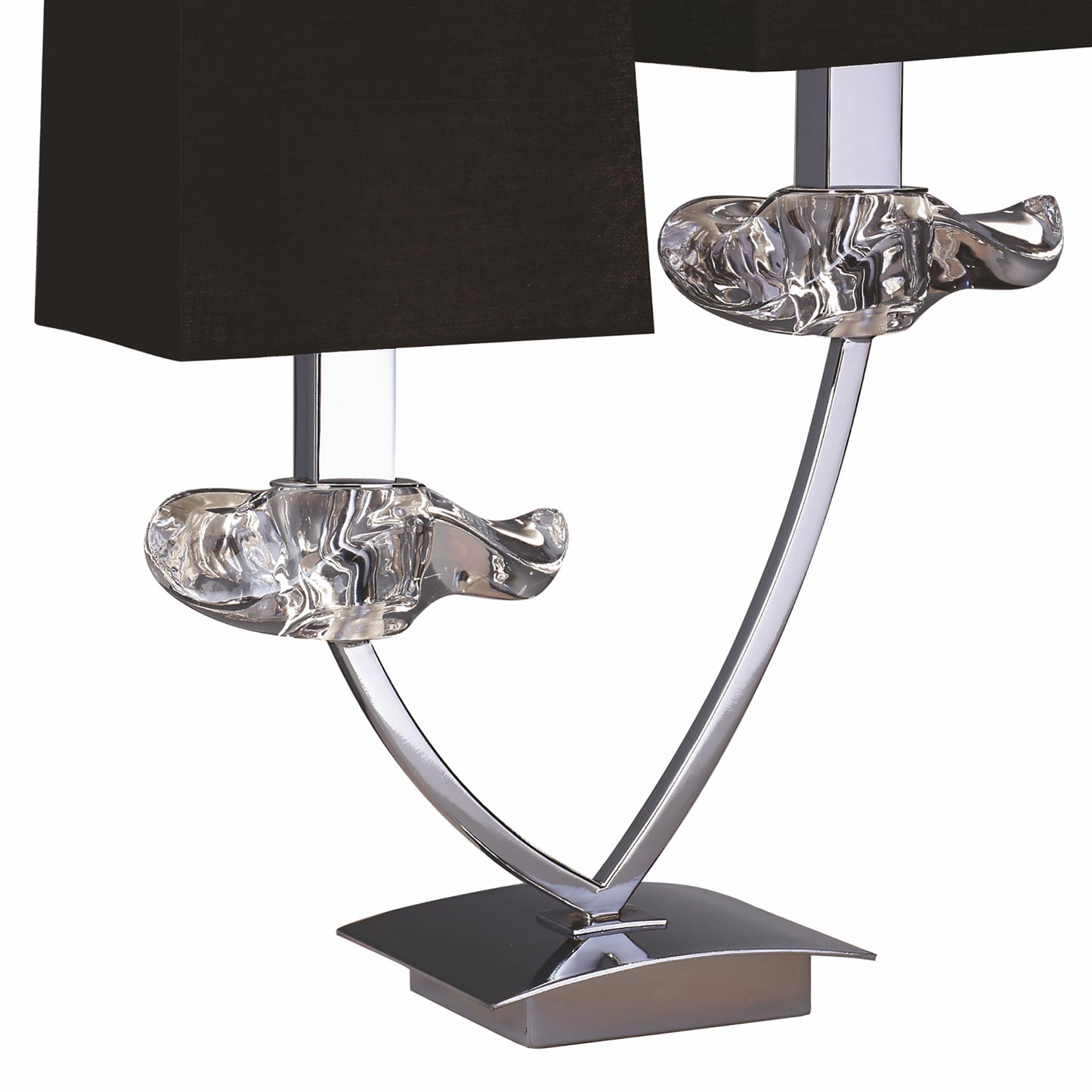 Akira Table Lamp 2 Light E14, Polished Chrome With Black Shades by Mantra