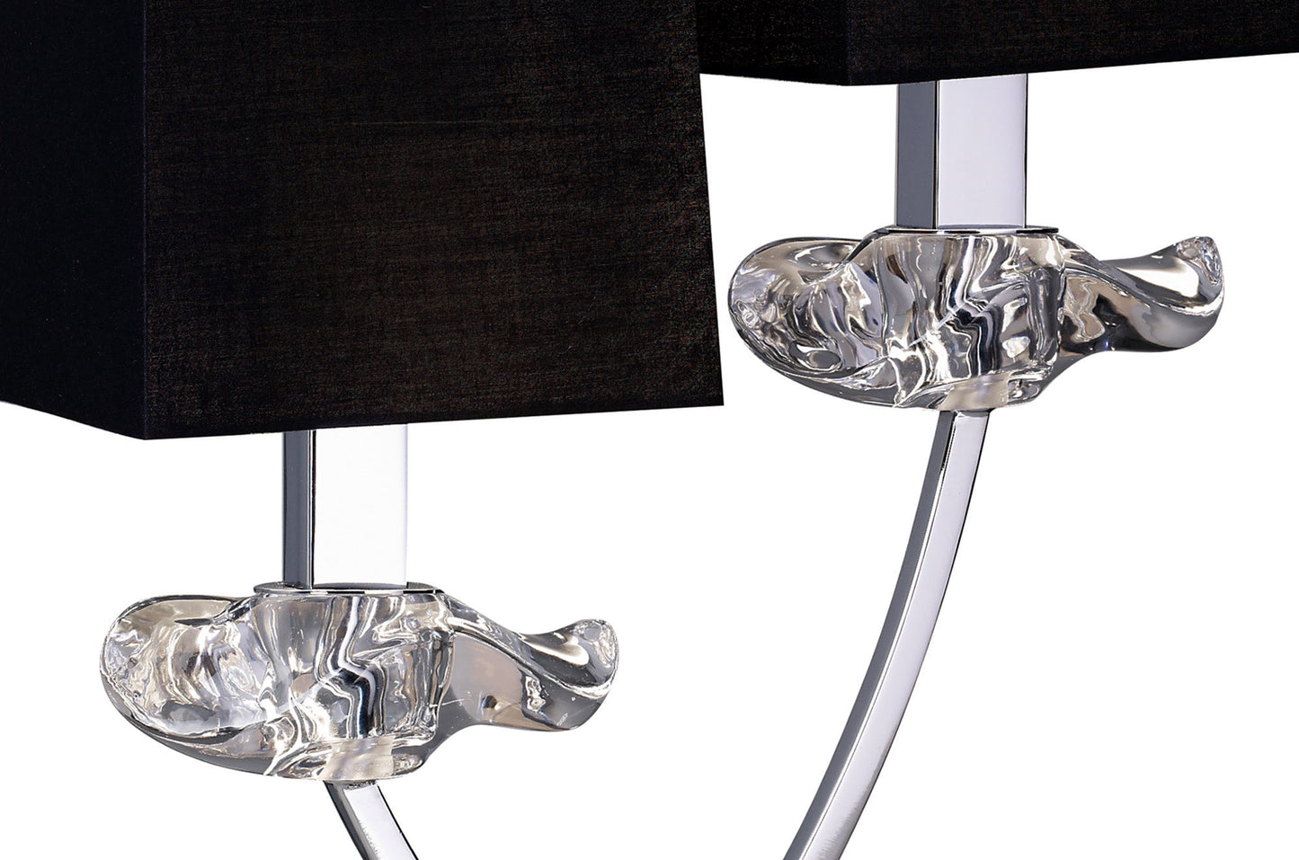 Akira Table Lamp 2 Light E14, Polished Chrome With Black Shades by Mantra