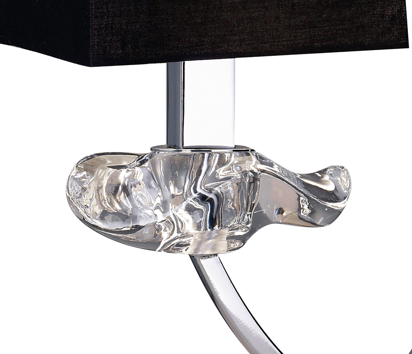 Akira Table Lamp 2 Light E14, Polished Chrome With Black Shades by Mantra