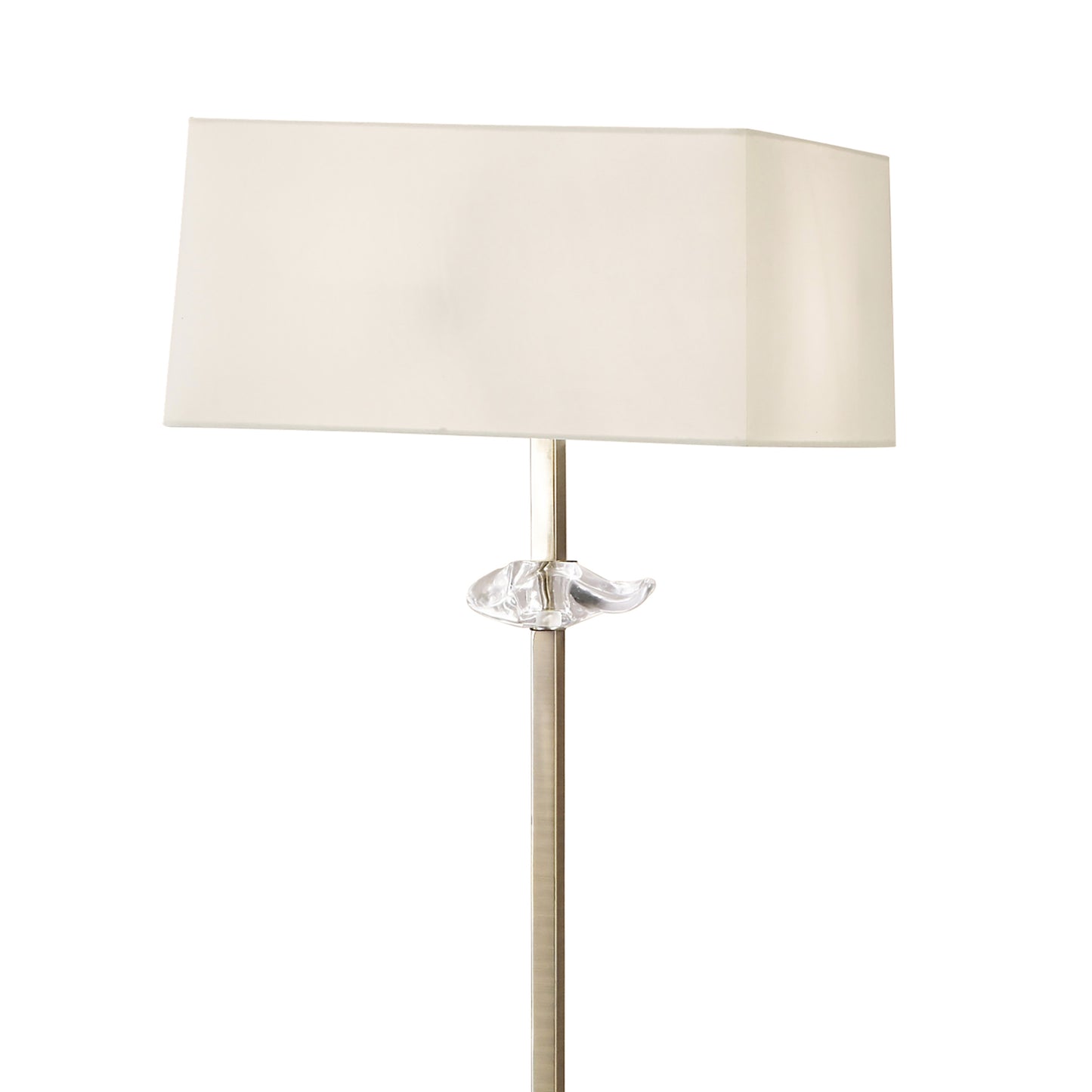 Akira Floor Lamp 3 Light E27, Antique Brass With Cream Shade by Mantra