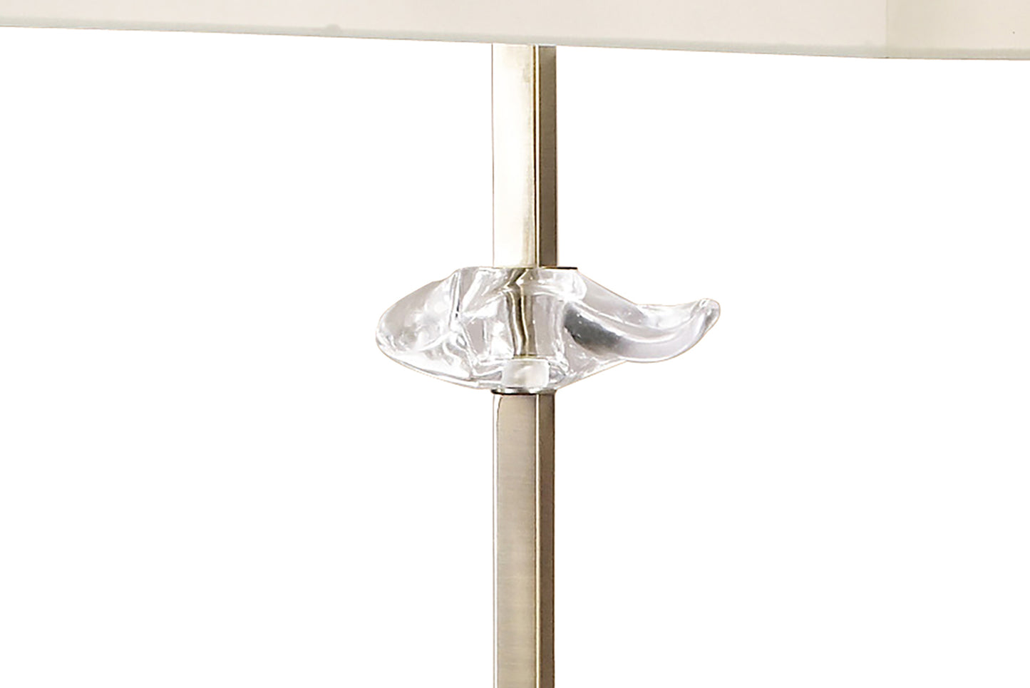 Akira Floor Lamp 3 Light E27, Antique Brass With Cream Shade by Mantra