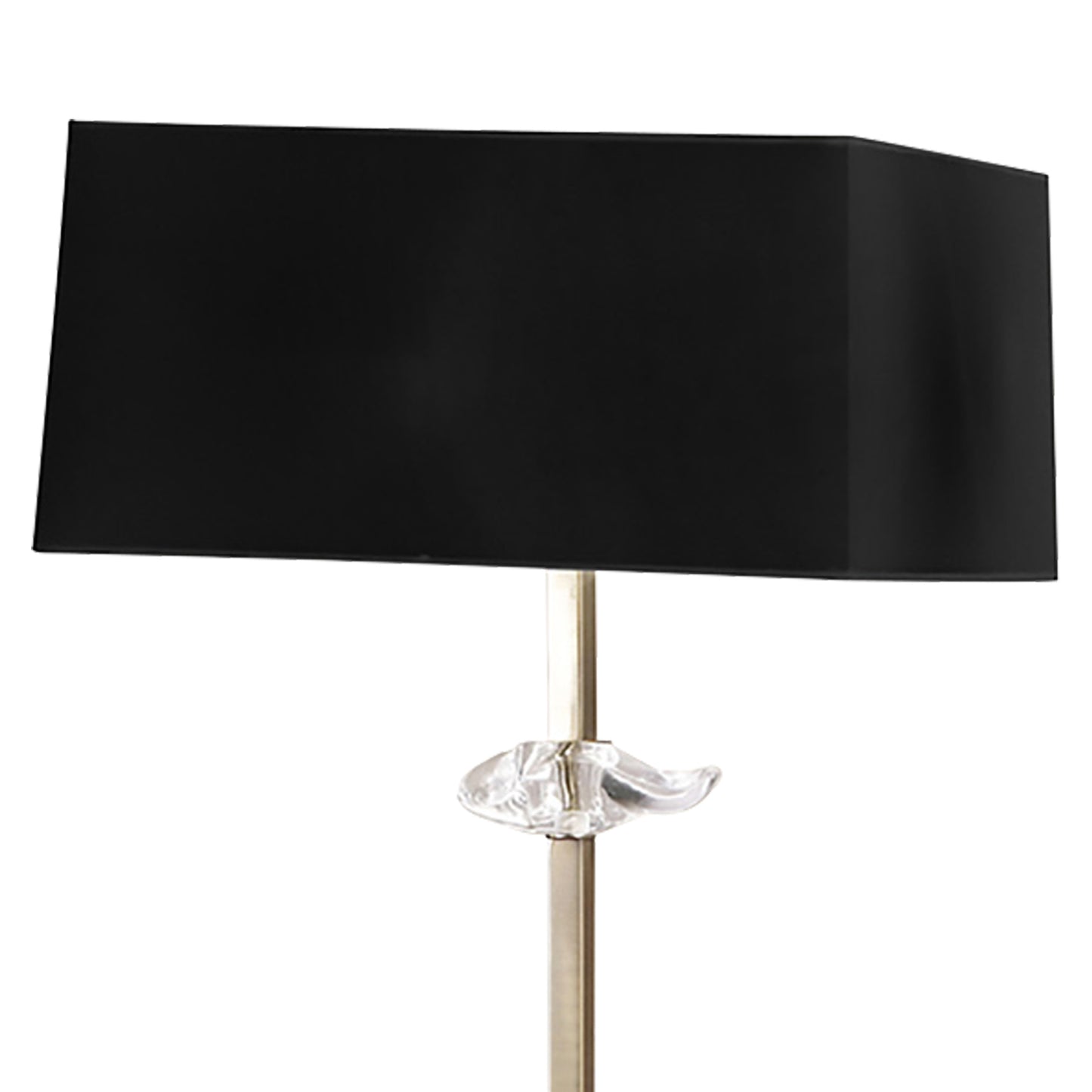 Akira Floor Lamp 3 Light E27, Antique Brass With Black Shade by Mantra