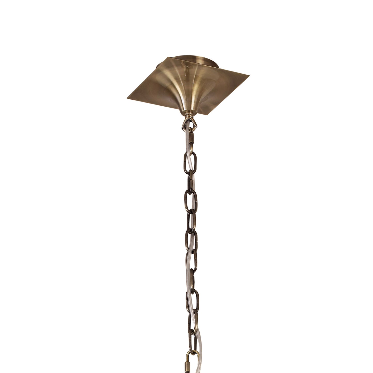 Akira Pendant 2 Tier 12 Light E14, Antique Brass With Cream Shades by Mantra