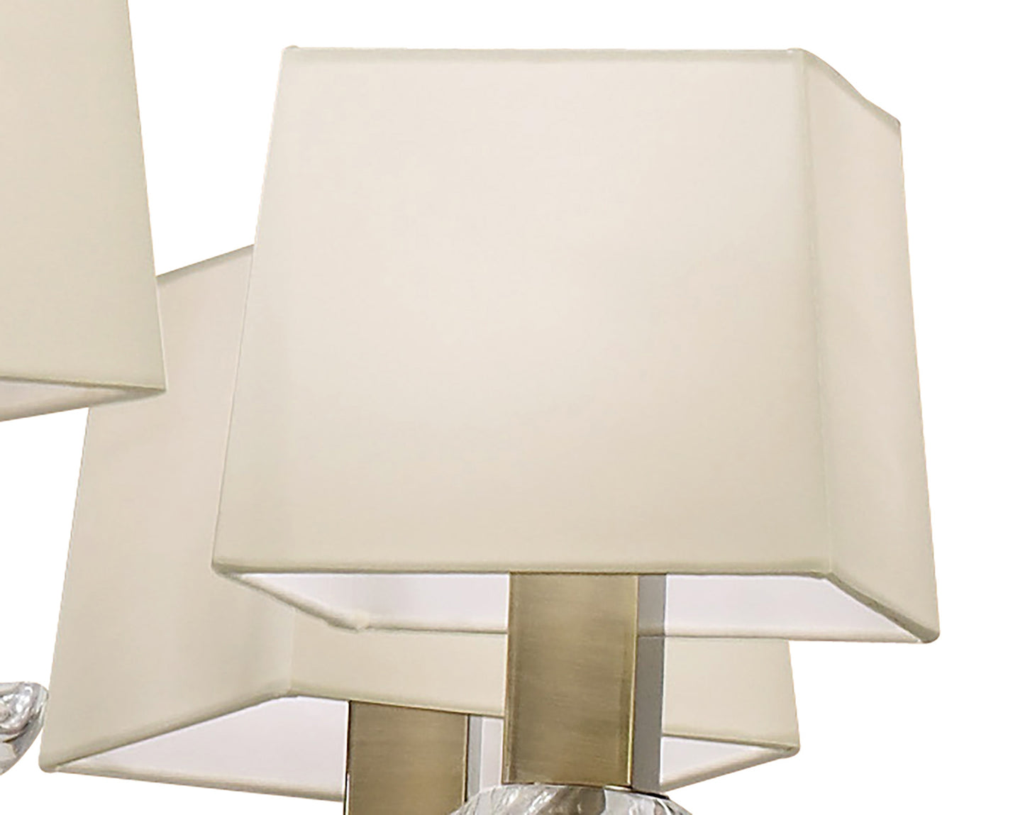 Akira Pendant 2 Tier 12 Light E14, Antique Brass With Cream Shades by Mantra