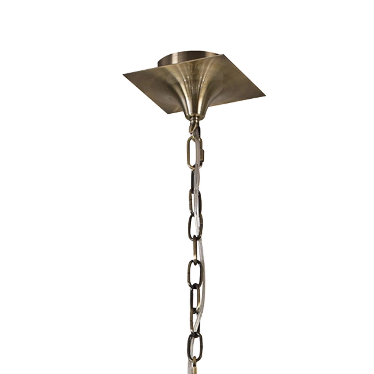 Akira Pendant 2 Tier 12 Light E14, Antique Brass With Black Shades by Mantra