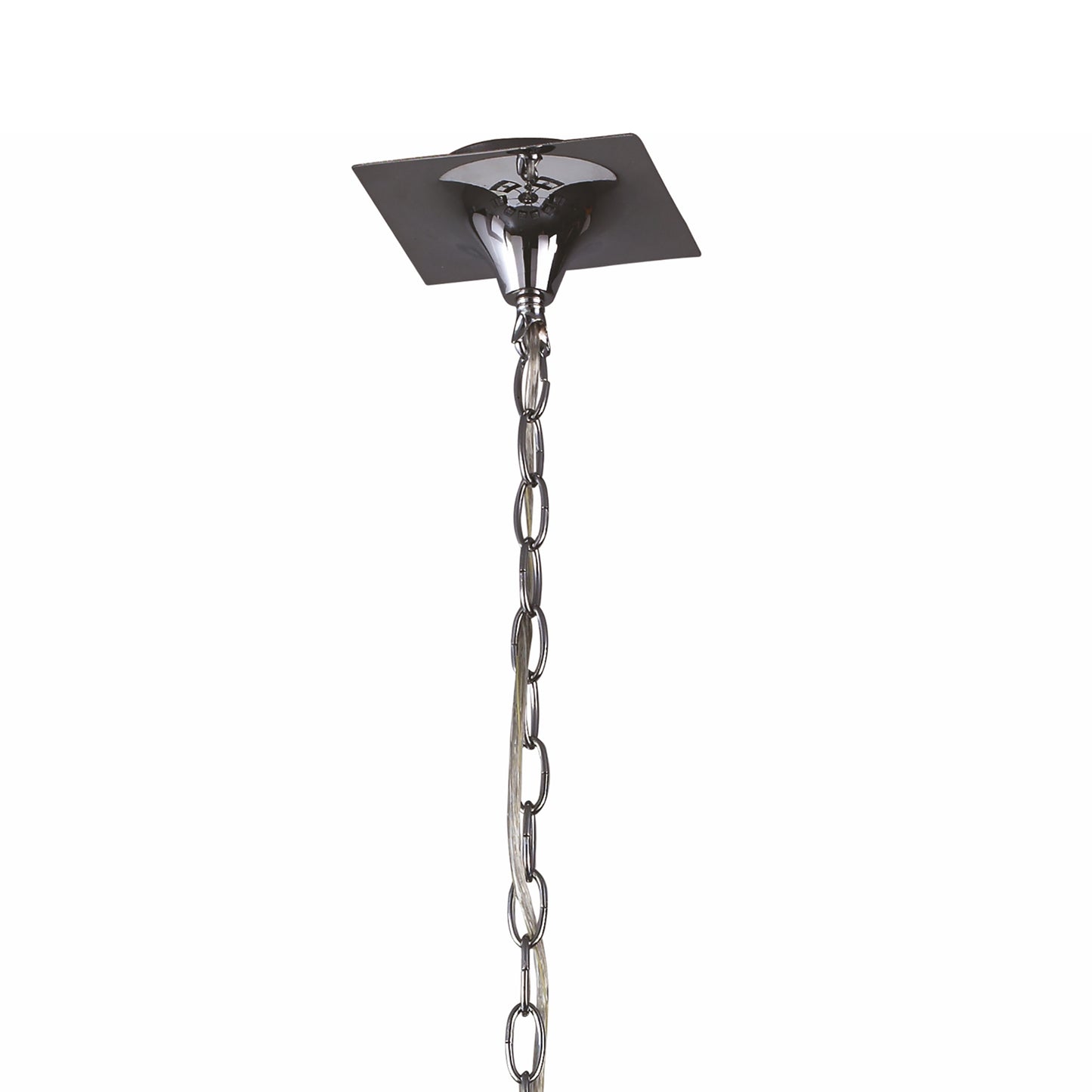 Akira Pendant 2 Tier 12 Light E14, Polished Chrome With Black Shades by Mantra