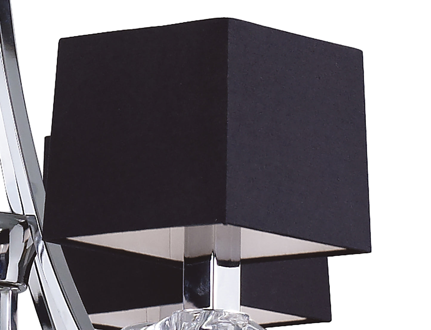 Akira Pendant 2 Tier 12 Light E14, Polished Chrome With Black Shades by Mantra