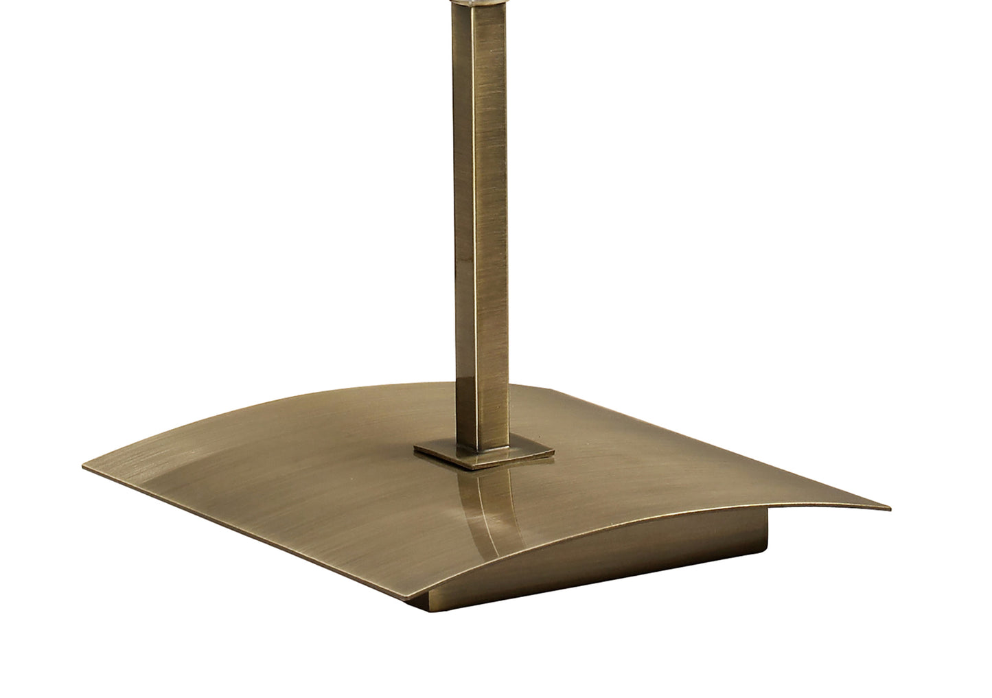 Akira Table Lamp 2 Light E27, Antique Brass With Cream Shade by Mantra